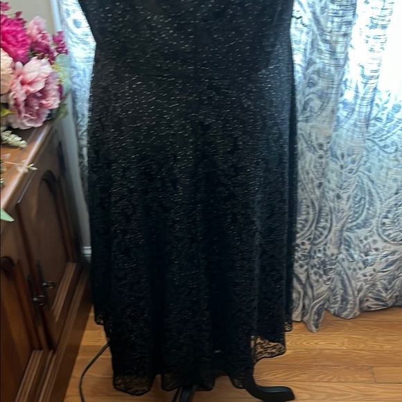 Tahari Black Sparkle Midi Dress - Picture 3 of 6